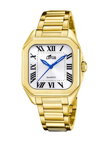 Lotus 18970/1 reloj para mujer clásico cuadrado dorado
