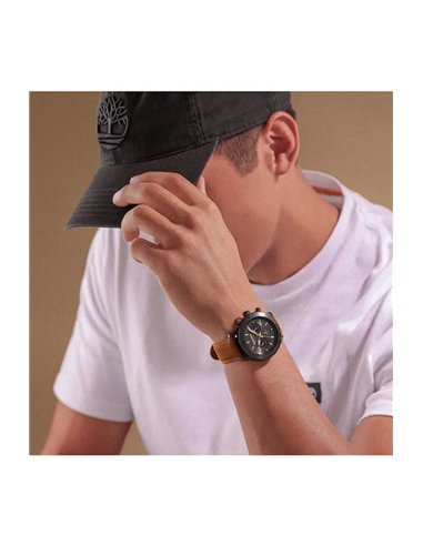 Timberland TDWGF0075102 Raynham – Montre Quartz Double Fuseau Horaire et Bracelet en Cuir