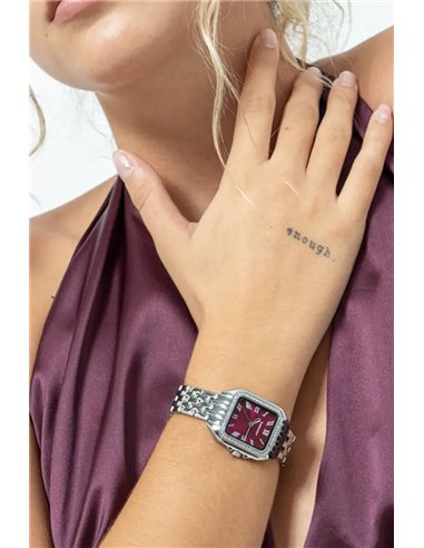 Montre Femme Radiant Bahamas Luxe Argent et Grenat - Élégance