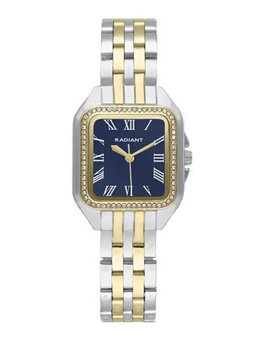 Montre Radiant Bahamas Luxe Femme Bleue/Bitone avec Cristaux RA643204