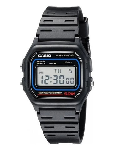 Montre Casio W-59-1VQES Collection Bracelet en Résine Noir