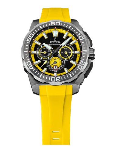 Festina Chrono Bike F20725/1 for Men with Yellow Rubber Strap