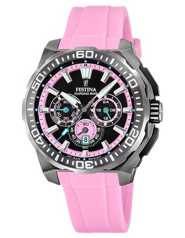 Festina Chrono Bike F20725/2 para Hombre con Correa Caucho Rosa
