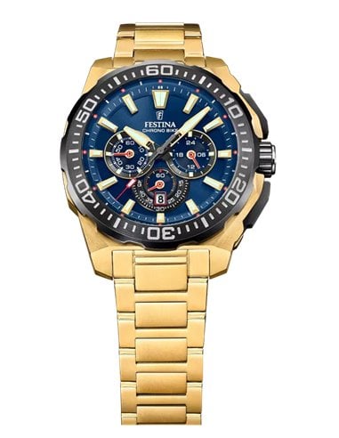Reloj Festina Chrono Bike Hombre F20727/1 Dorado esfera azul