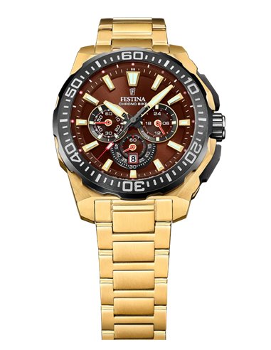 Reloj Festina Chrono Bike Hombre F20727/3 Dorado esfera marrón