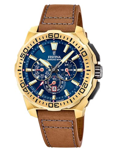 Reloj Festina Chrono Bike Hombre F20728/1 Dorado esfera azul