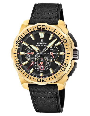 Montre Festina Homme Chrono Bike F20728/3 dorée avec cadran noir