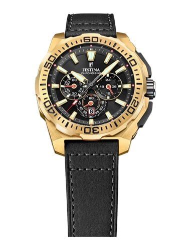 Relógio Festina Chrono Bike Homem F20728/3 dourado com mostrador preto