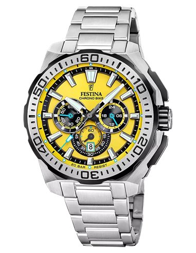 Relógio Festina Chrono Bike F20724/4 Esfera Amarela e Estilo Esportivo