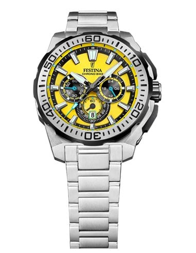 Relógio Festina Chrono Bike F20724/4 Esfera Amarela e Estilo Esportivo