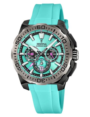 Festina Chrono Bike F20726/2 für Herren mit Cyanfarbenem Kautschukarmband