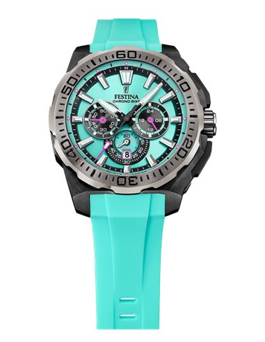 Festina Chrono Bike F20726/2 für Herren mit Cyanfarbenem Kautschukarmband