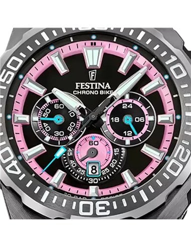 Festina Chrono Bike F20725/2 para Hombre con Correa Caucho Rosa