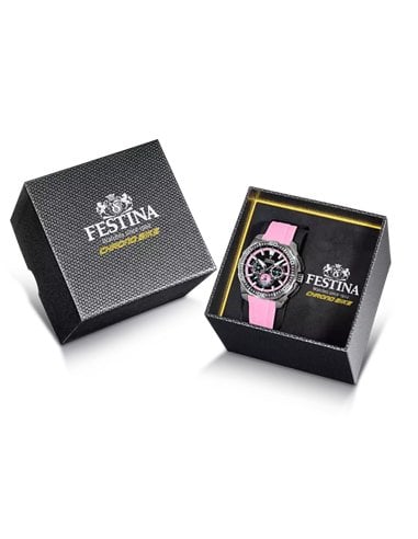 Festina Chrono Bike F20725/2 para Hombre con Correa Caucho Rosa
