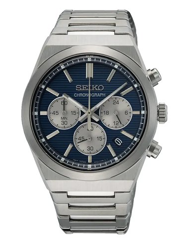 Seiko SSB453P1 Blue Chrono Watch - Caliber 8T63 | Sapphire Crystal