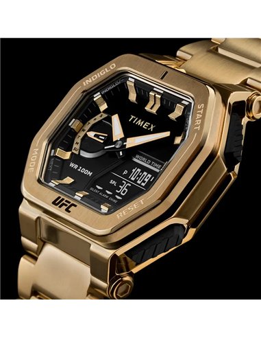 Timex TW2V84500 UFC Colossus 45 mm goldfarbene Analog-Digital Uhr