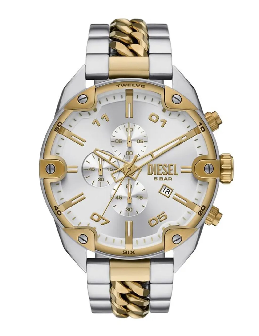 Diesel DZ4629 Spiked Watch | 49 mm - Silver Dial