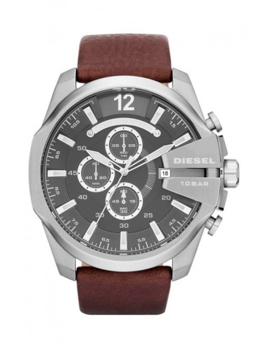 DZ4290 Reloj Diesel Mega Chief Cuero Marrón