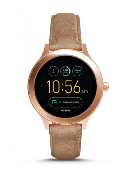 Montre connectée Fossil - Q Venture en cuir sable FTW6005
