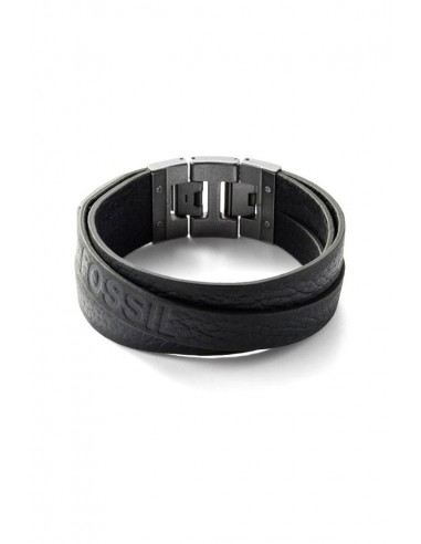 JF84818040 Pulsera Fossil Heritage Cuero Negro