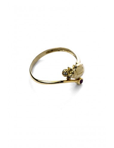 18 K Gold Ring Curved Lady Bug A292917
