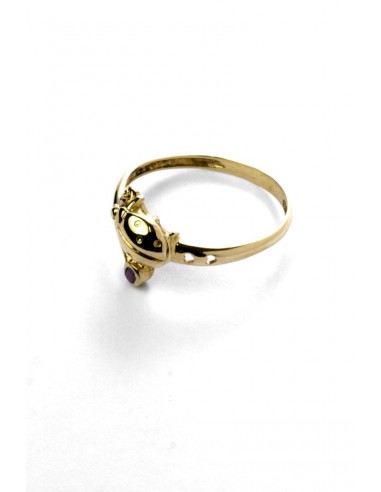 18 K Gold Ring Curved Lady Bug A292917