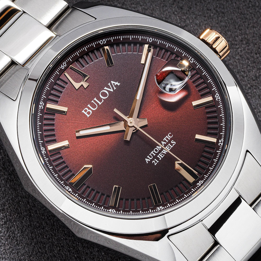 Bulova Zifferblatt in intensivem Rot