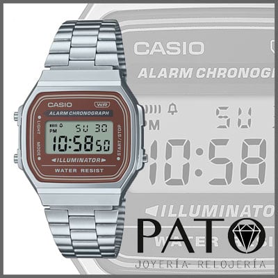 Casio Watch A168WA-5AYES Collection Nostalgic Brown
