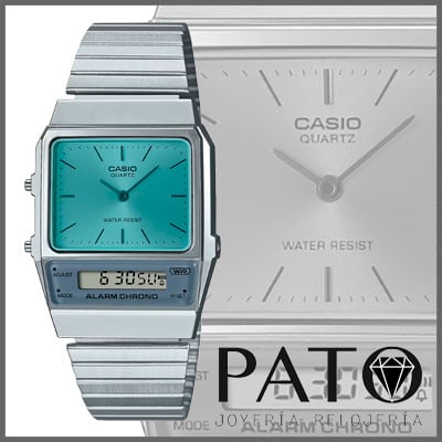 Casio Vintage | Blue Dial | Stainless Steel Bracelet AQ-800EC-2AEF