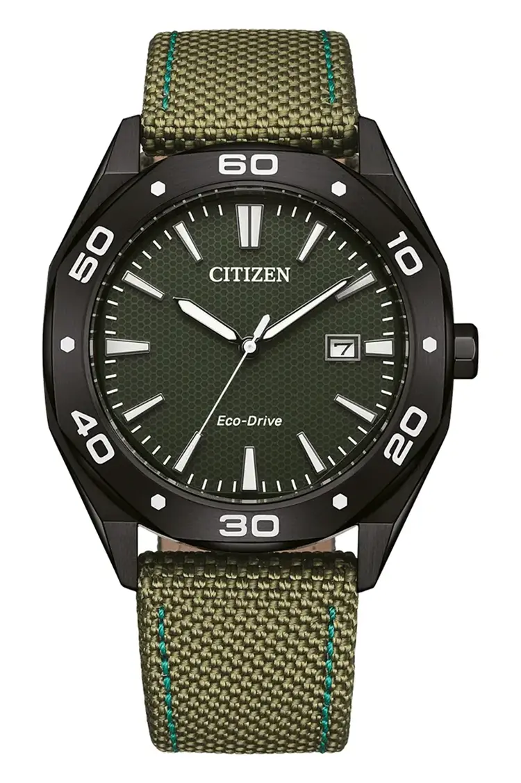Citizen Active Sport in olive green nylon