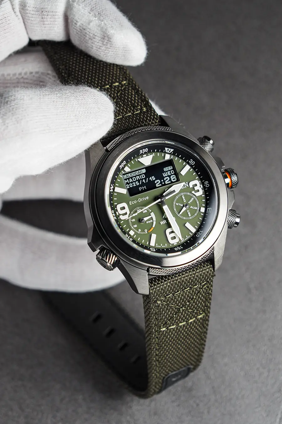 Citizen Promaster Land pulseira de nylon verde