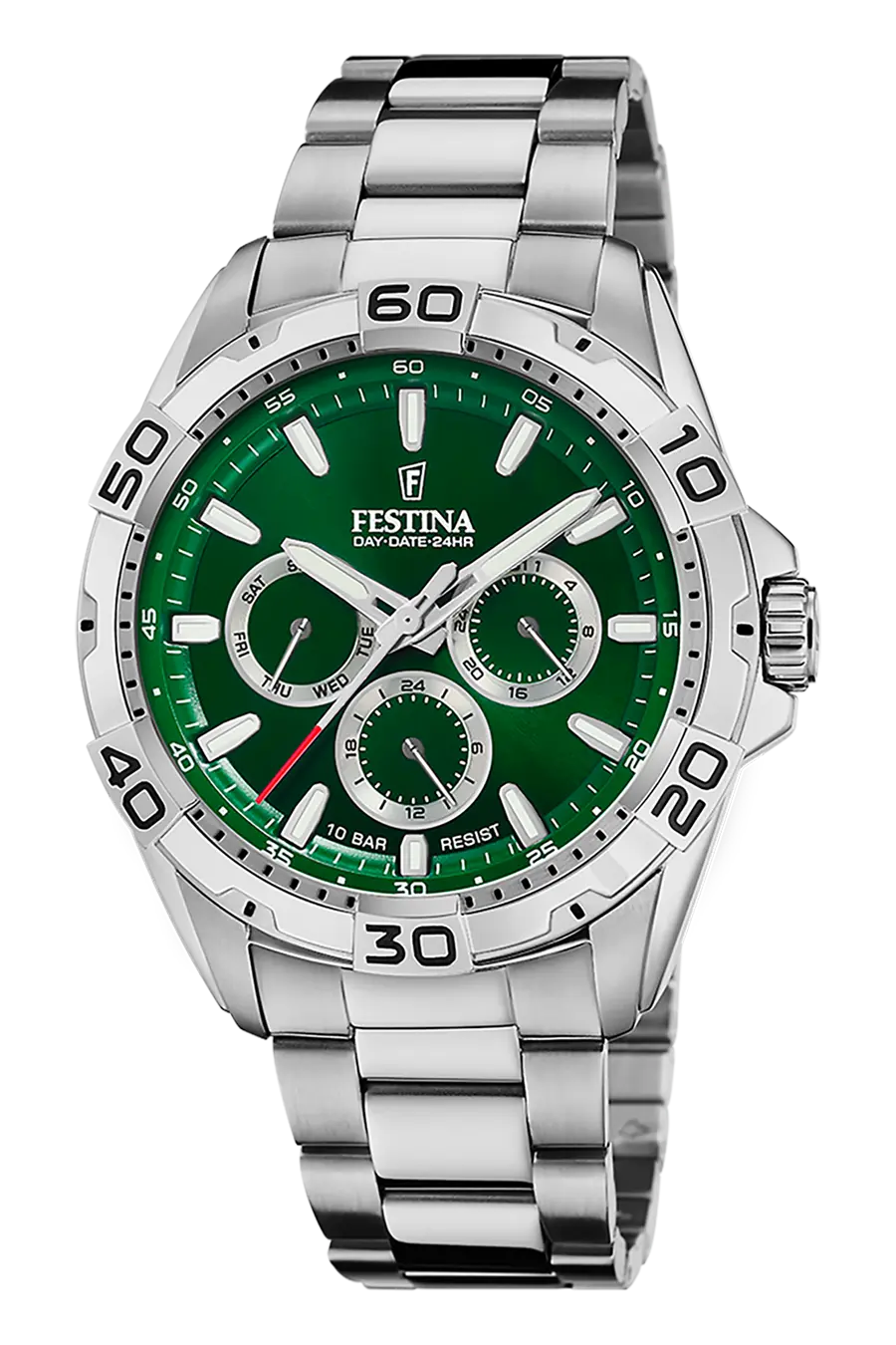 Festina de aço com mostrador verde para homem