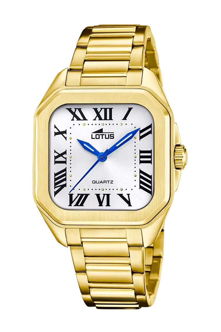 Relógio Feminino Lotus Estilo Santos de Cartier com Detalhes Dourados