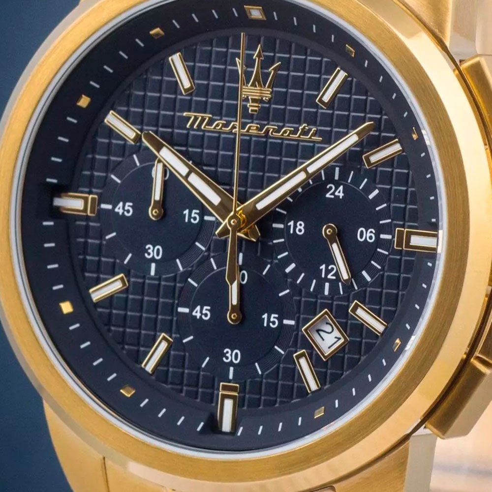 Relógio Maserati com mostrador azul