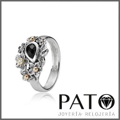 190612 O 14 Pandora Ring Onix Flower
