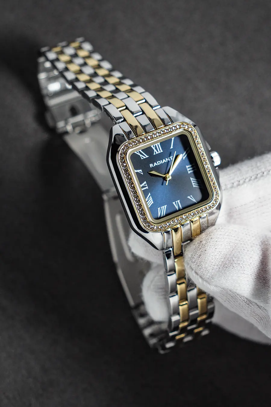 Boîtier et Bracelet en Acier Combiné avec Plaquage (Cubic Zirconia)